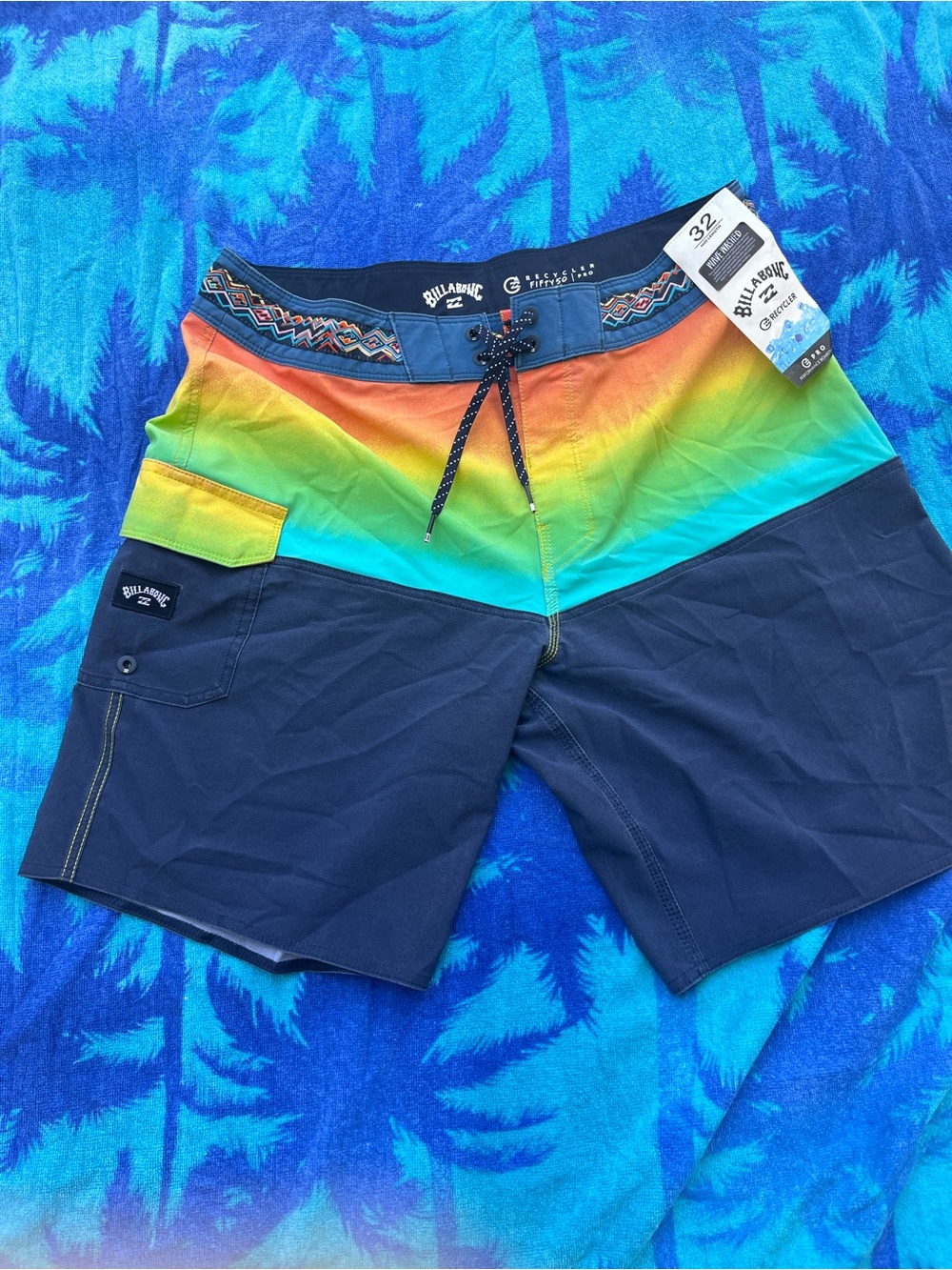 Billabong Men’s Rainbow Gradient and Navy Boardshorts